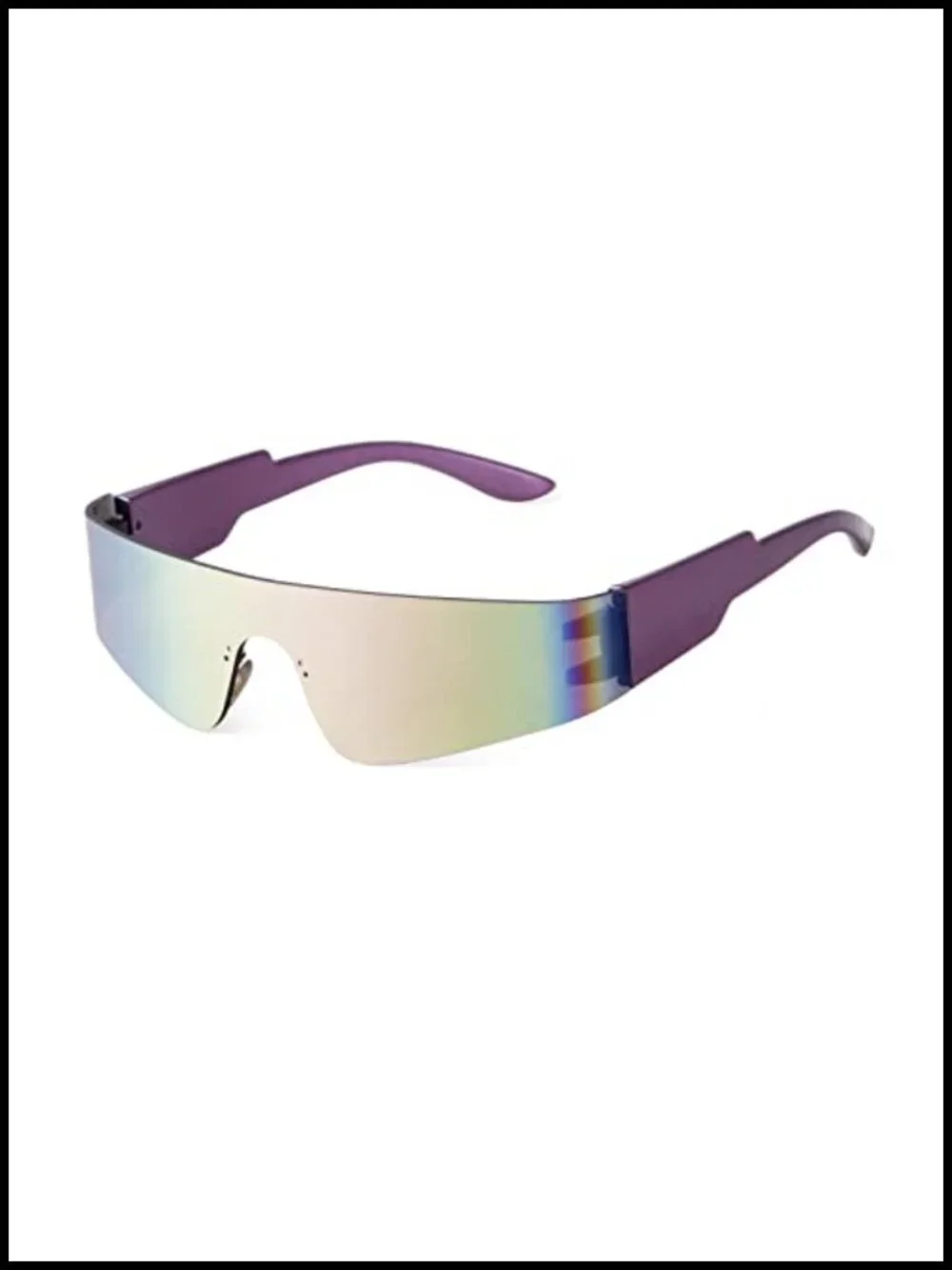 Rimless Futuristic Wrap Around Sunglasses UV400 Y2K Shades
